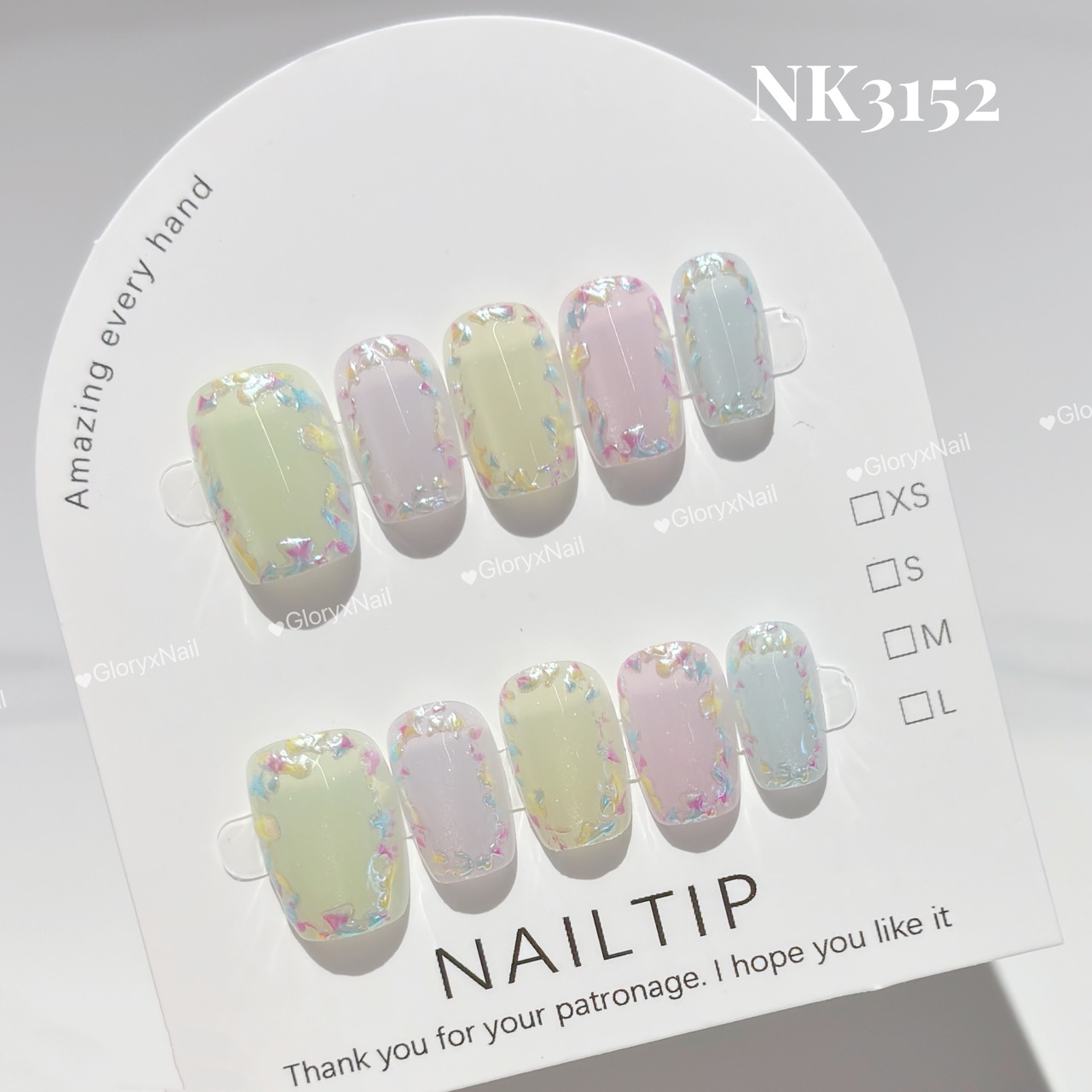 NK3152　ネイルチップ　サイズXS/S/M