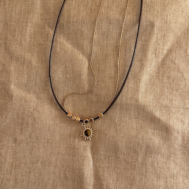 Somedayレトロな虎目石重ねネックレス 3s