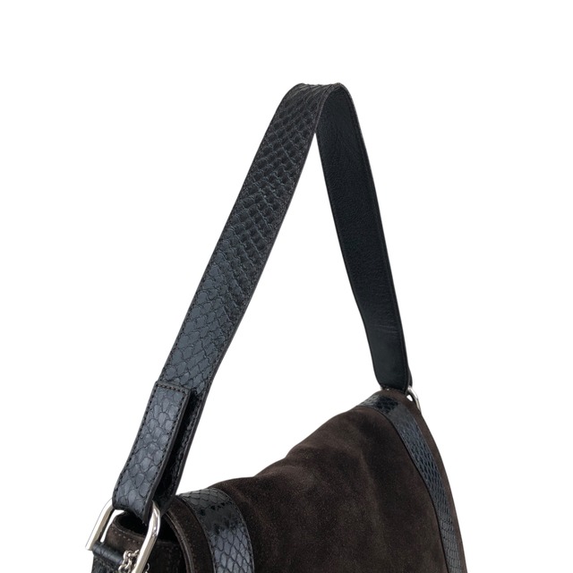 Cartier カルティエ マルチェロ ショルダーバッグ ブラウン スエード リザード型押し vintage ヴィンテージ オールド yr74va