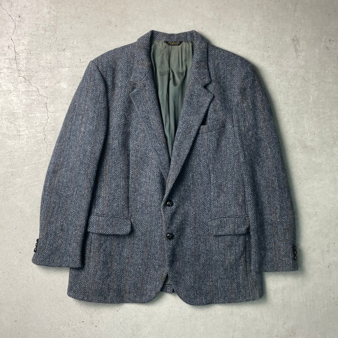 80年代 USA製 HARRIS TWEED ハリスツイード ウールテーラード  