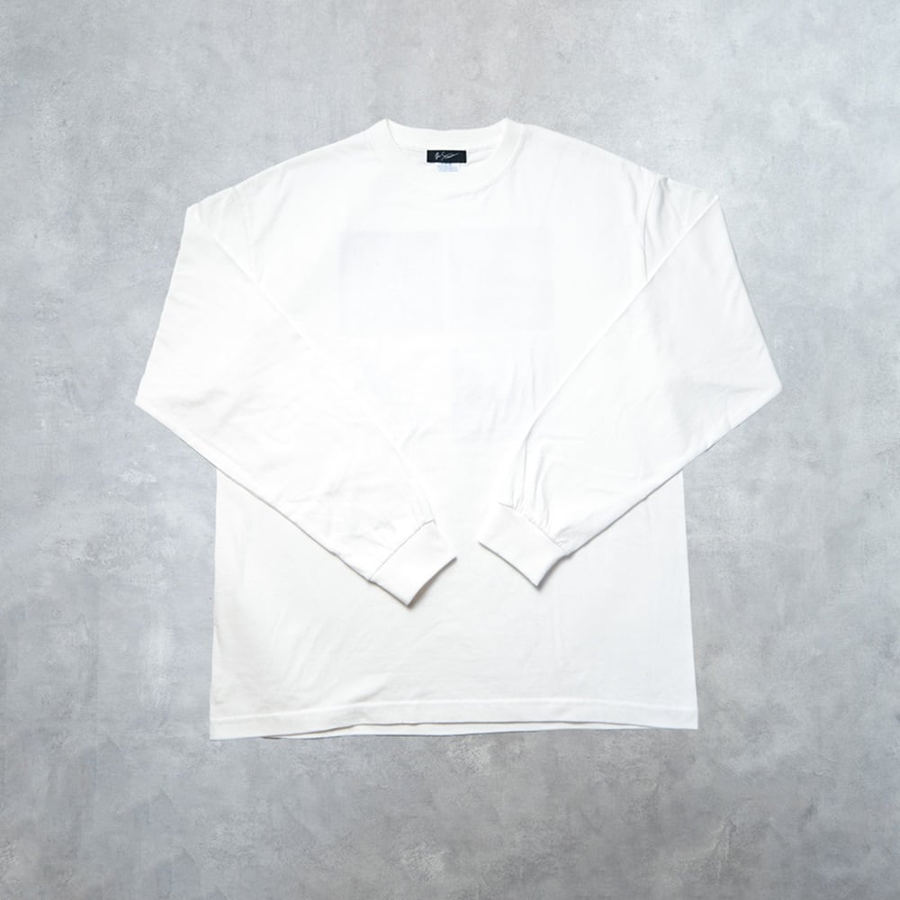 バックプリントプレミアムロングスリーブTシャツ（rectangle白） | Re