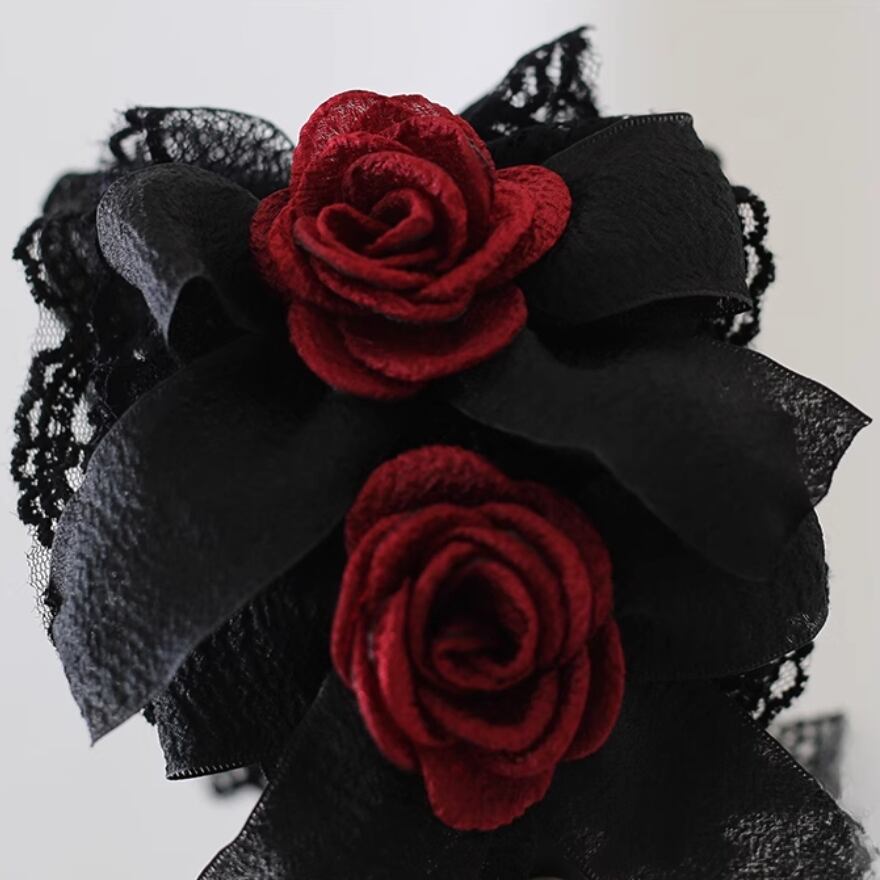 サブカル 服 地雷系 通販 カチューシャ 頭もの ゴスロリ 薔薇 ダーク