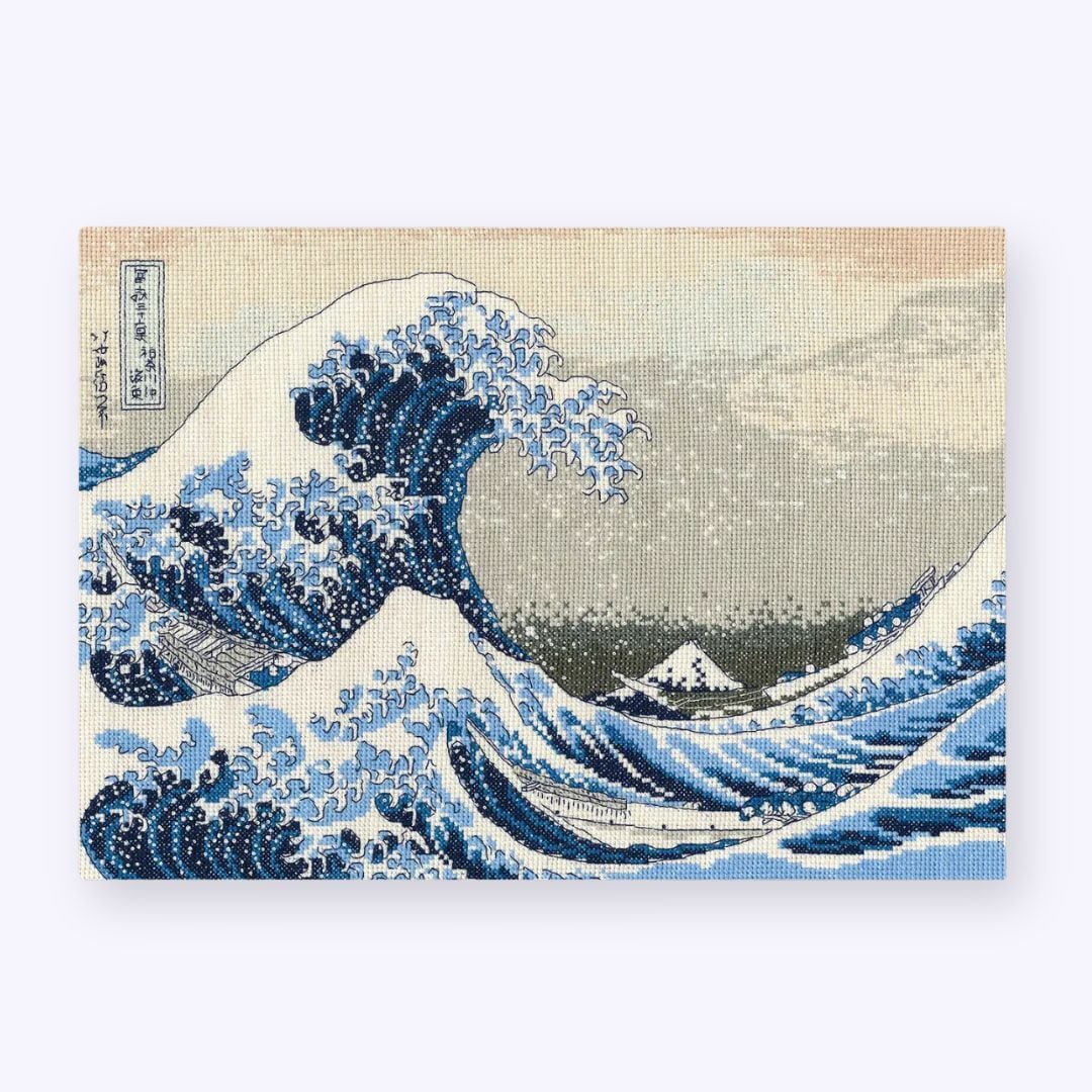 葛飾北斎 織絵画 葛飾北斎 クロスステッチキット 神奈川沖浪裏 | hmm, by 東京都