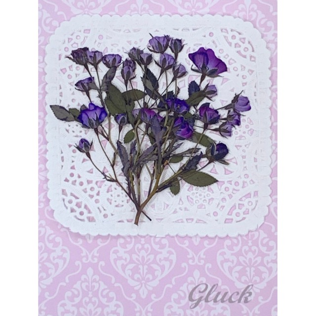 コンパクト押し花　ミニバラ 着色 ロイヤルパープル　少量をパックにしてお届け！　押し花素材