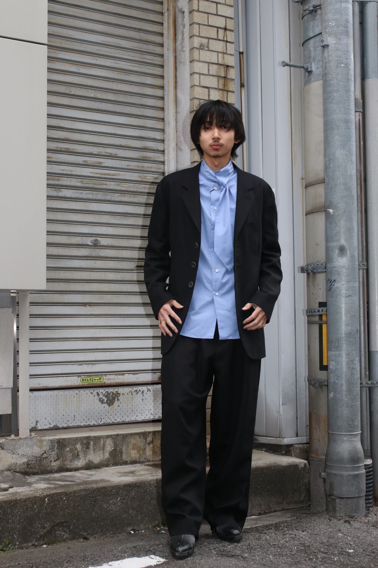26SS】SOSHIOTSUKI DRAPE FACING JACKET (CHARCOAL GRAY) S26SS12JKT-C