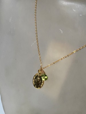 お守りにしたい♡ペリドットメダイお守りネックレス