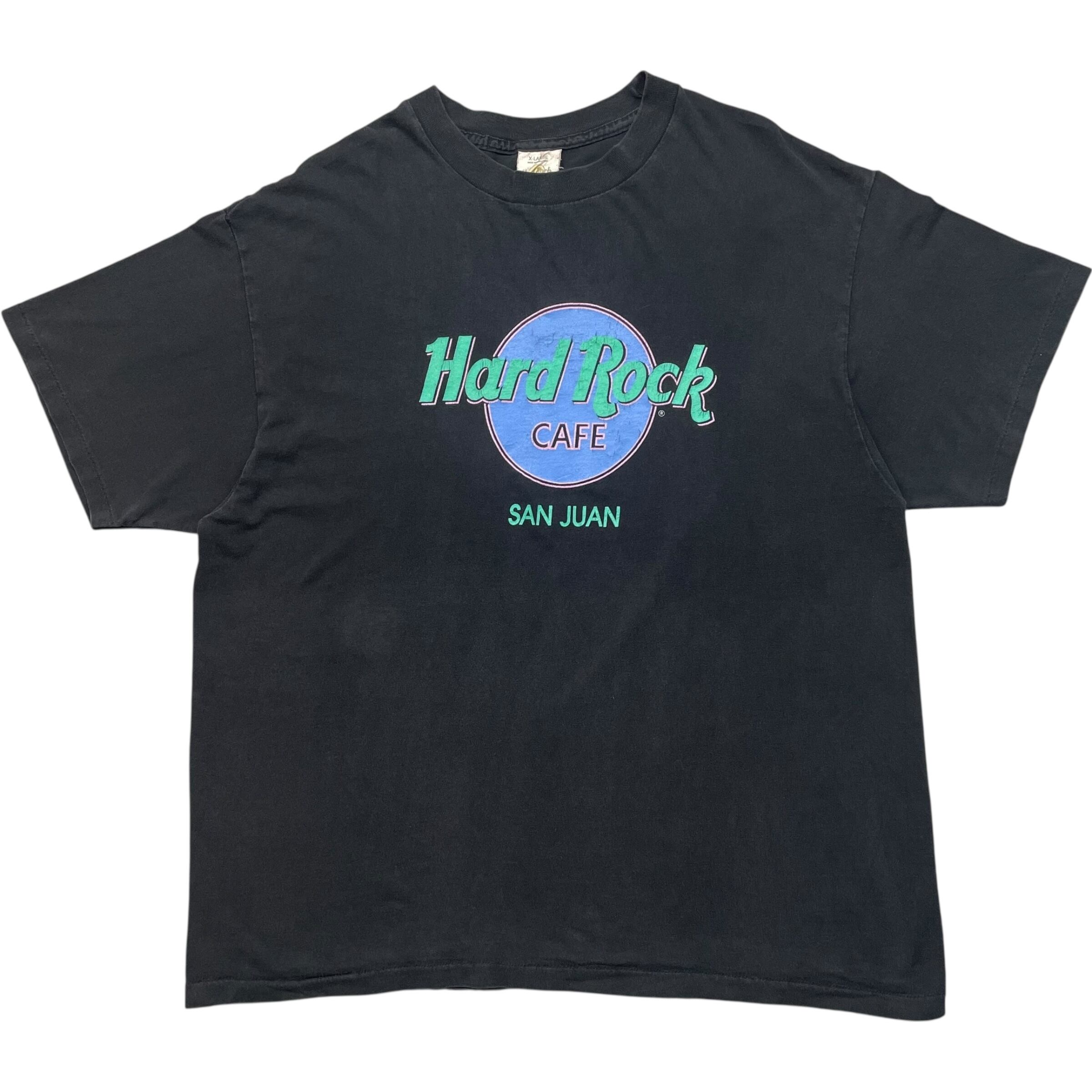《XL》Hard Rock CAFE ハードロックカフェ Tシャツ ロゴプリント サンフアン フロントプリント シングルステッチ USA製 90年代 vintage no.8686