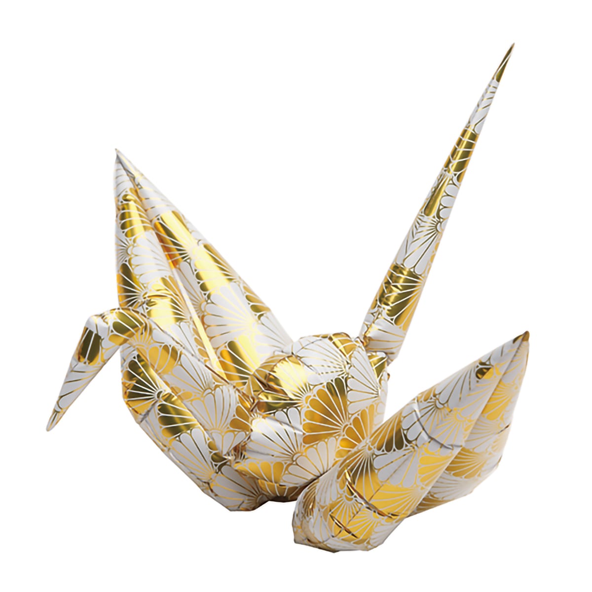 明治期　瑠璃色金彩　折鶴　亀　松竹梅　青海波文　楕円　巻物 ORIZURU HAPPY BALLOON 「松竹梅＆菊青海波」 | エスエージー