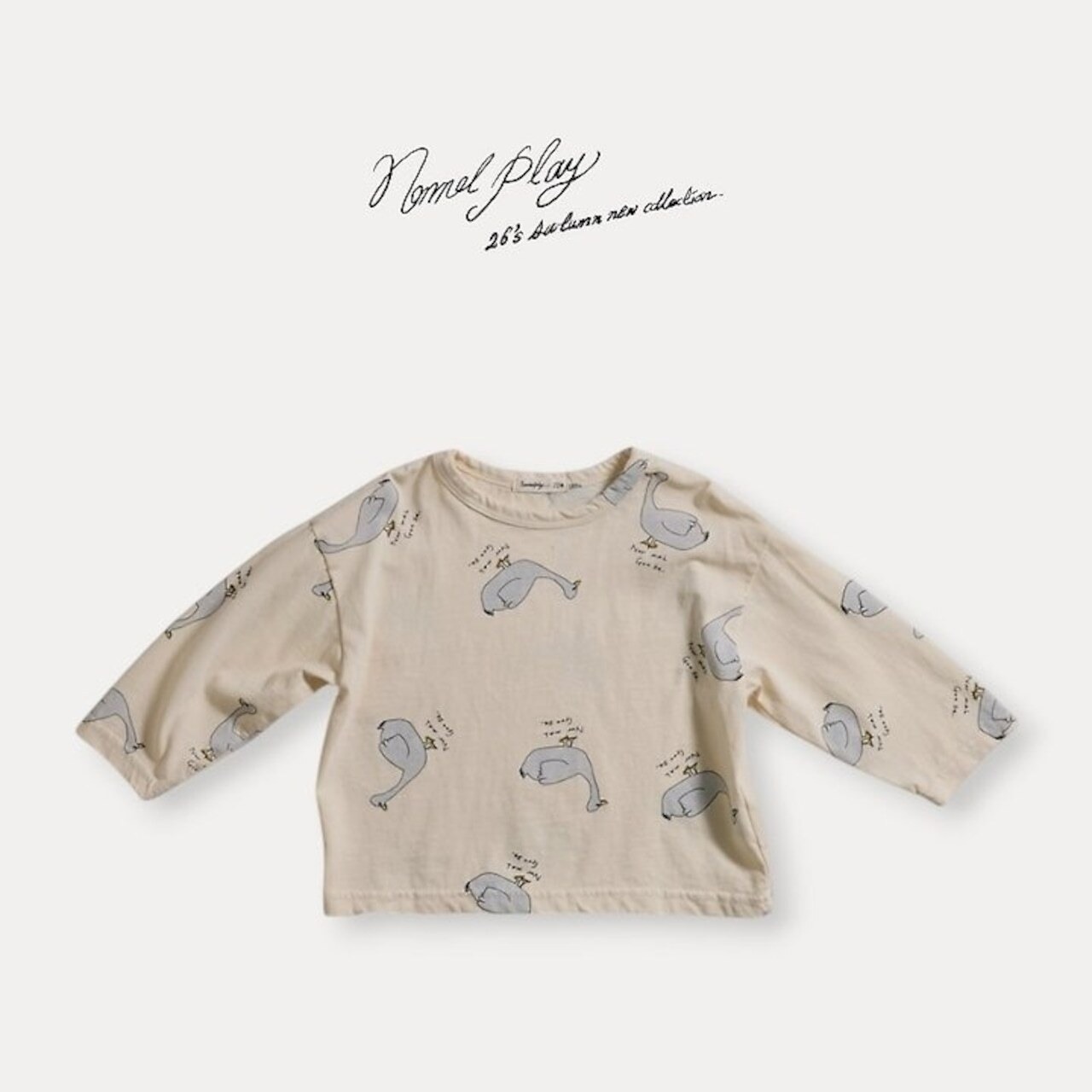 韓国子供服 / 26Autumn / normalplay / ノーマルダック総柄Tシャツ / キッズ / 秋服 *12M~L*