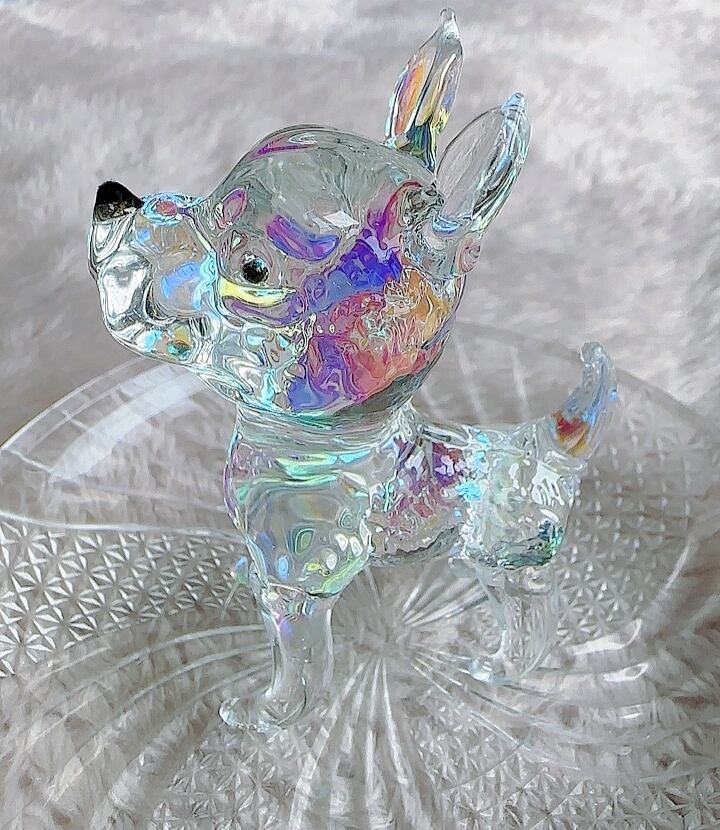☆虹色クリスタル 犬オブジェ | shr2023