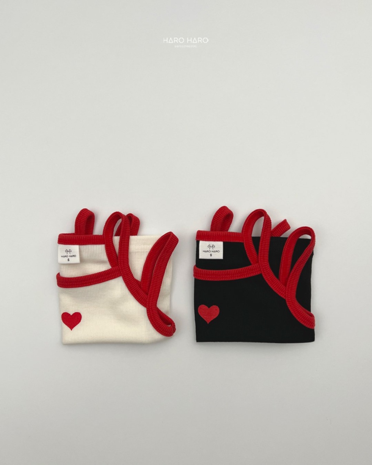 [HARO HARO] Heart Double Strap Sleeveless (2XL/3XL/4XL) / [하로하로] 하트더블끈나시 (2XL/3XL/4XL)