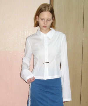 [SINOON] STRIPE TIE PIN SHIRT (OFF WHITE)