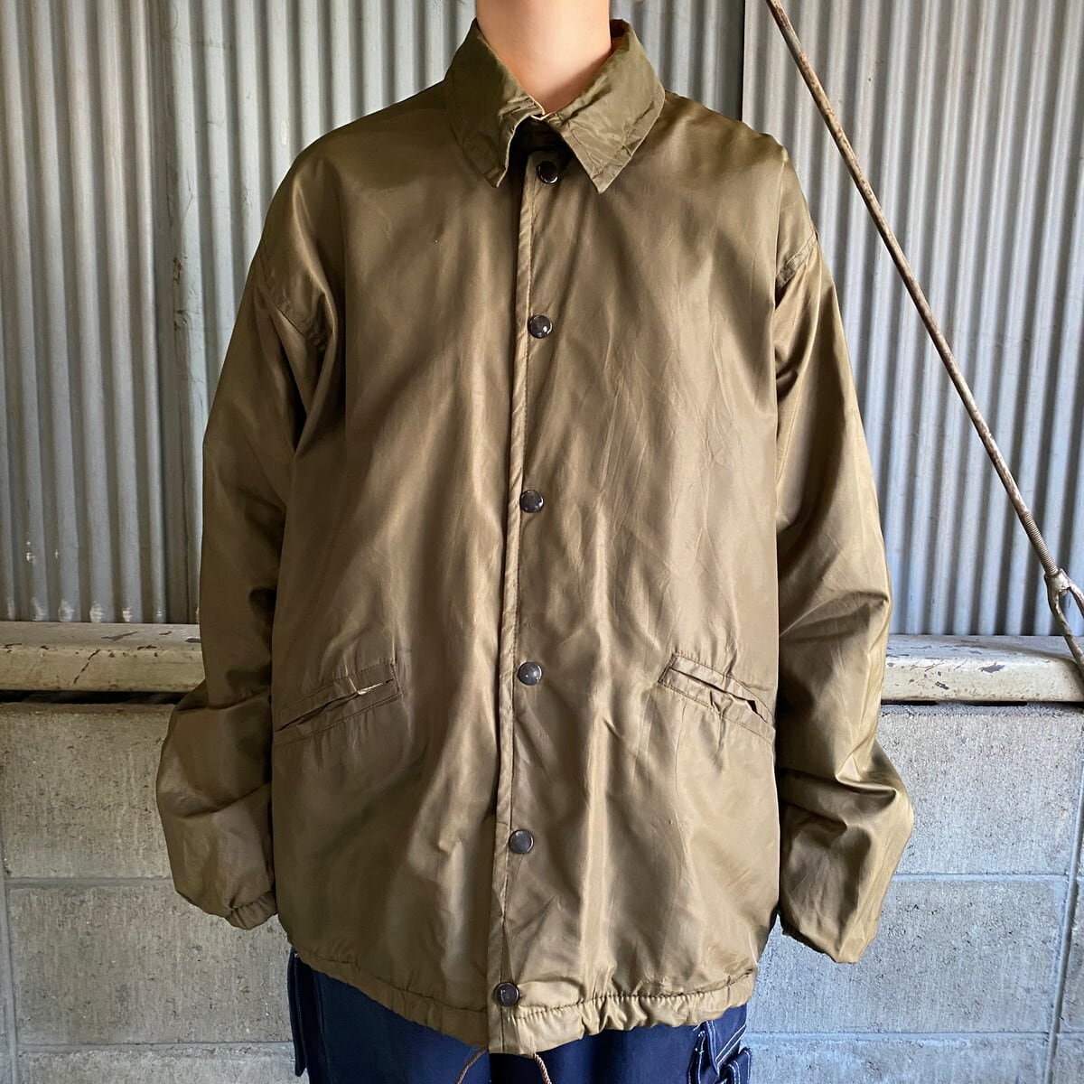 80s L.L.Bean Nylon Coach Jacket チンスト 緑sevenbyseven