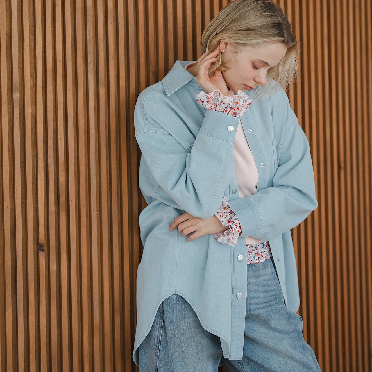 デニムオーバージャケット（ブルー） | LINKABLE