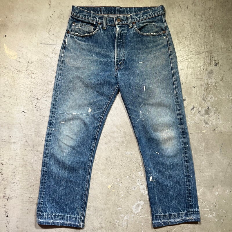 60's 70's LEVI'S リーバイス 505 デニム Big E 並行ステッチ 刻印5 42TALON リペア 色落ち良好 ウエスト実寸W33  USA製 希少 ヴィンテージ BA-2236 RM2655H | agito vintage powered by BASE