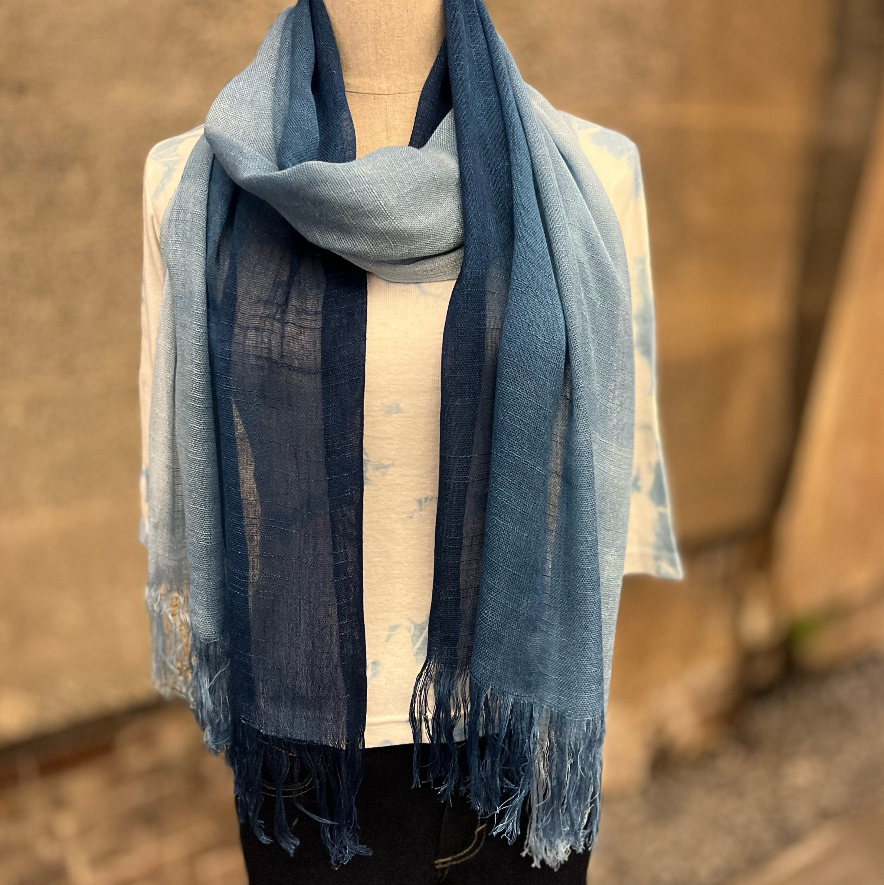 Porter Classic 藍染 抜染 ストール ポータークラシック インディゴ
