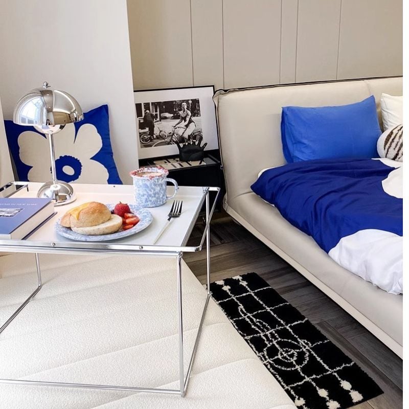 韓国インテリア　ローテーブル、サイドテーブル VeroMan サイドテーブル スケルトン クリアオレンジ ロー