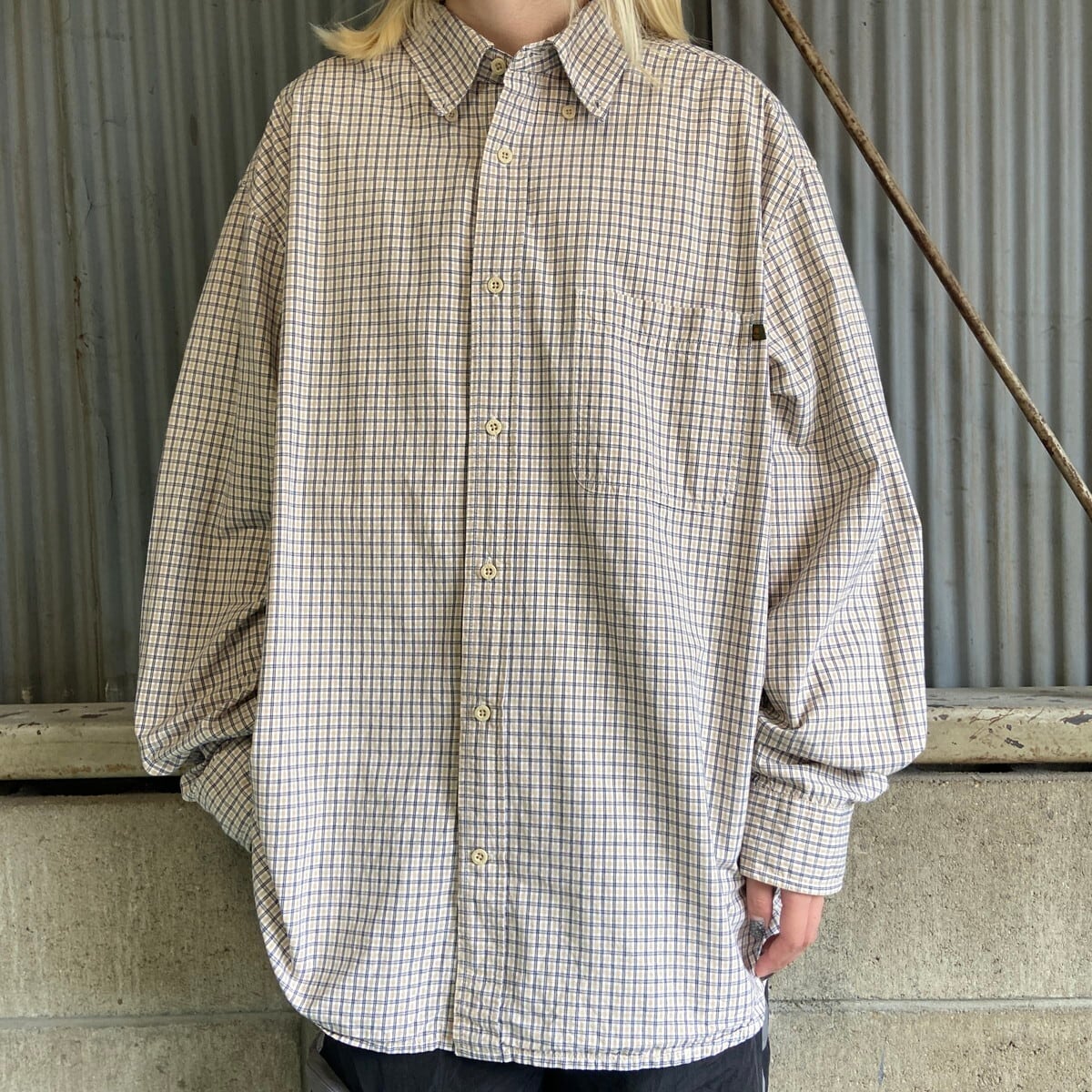 00年代 Timberland ティンバーランド チェック柄 ボタンダウンシャツ