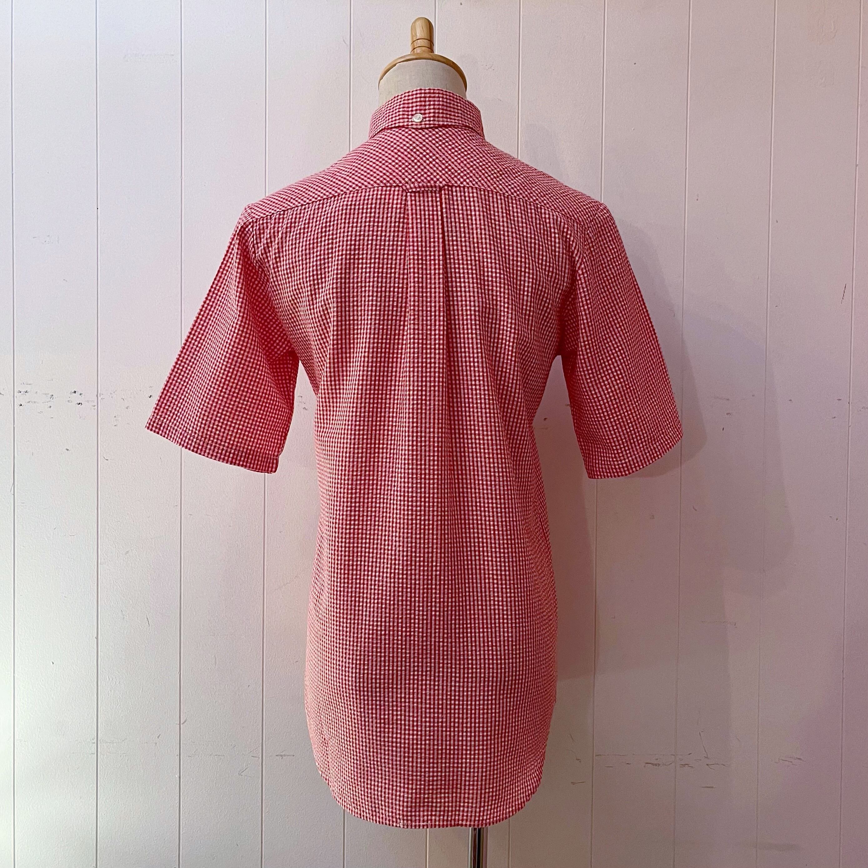 red gingham check shirt