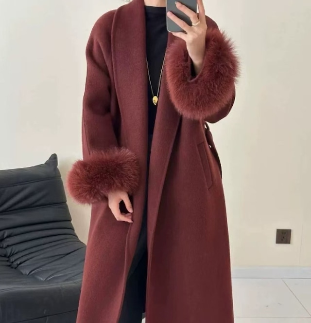 【送料無料】 アウター コート 長袖 ロング丈 前開き ベルト スタイルアップ ウール 厚い ファー あたたかい ゆったり きれいめ エレガント 大人可愛い シンプル おしゃれ シック 存在感 フェミニン ガーリー 韓国風 オルチャン 人気 トレンド 新作 冬 20代 30代 40代 お出かけ イベント 旅行 リゾート デート ママ デイリー オフィス OL 通勤 通学 普段着 着回し インスタ映え 70384