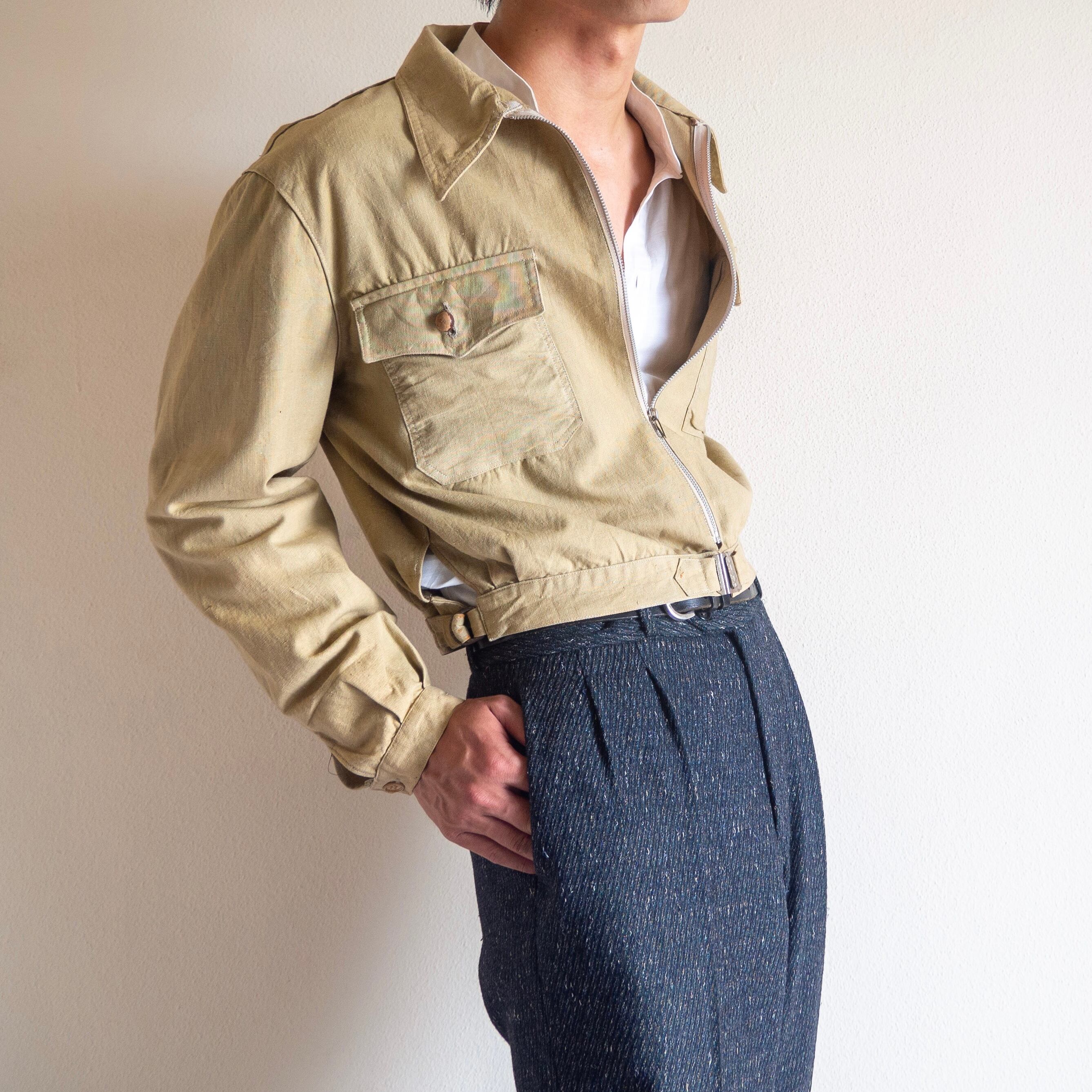 1930s French Cotton Cyclist Jacket