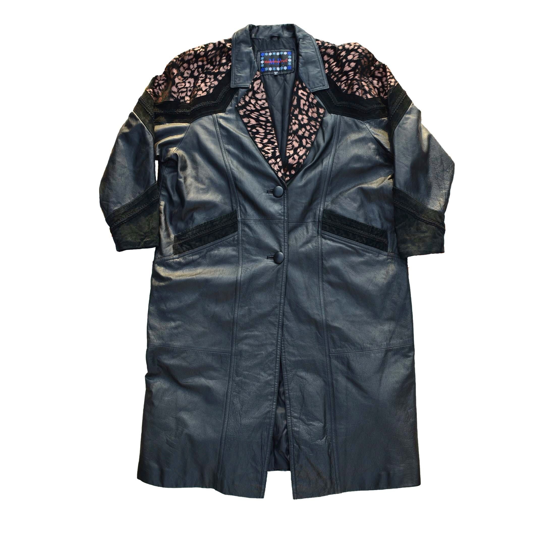 Leopard leather coat | 古着屋 昼海月