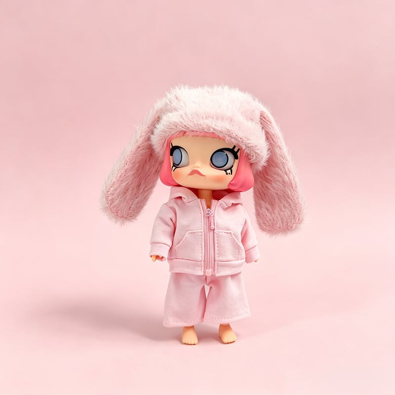 Zsiga/Molly/1/8ぬいぐるみ用 スポーツ トップス+パンツ+うさ耳帽子+