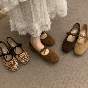 square toe ribbon ballet shoes　J00193