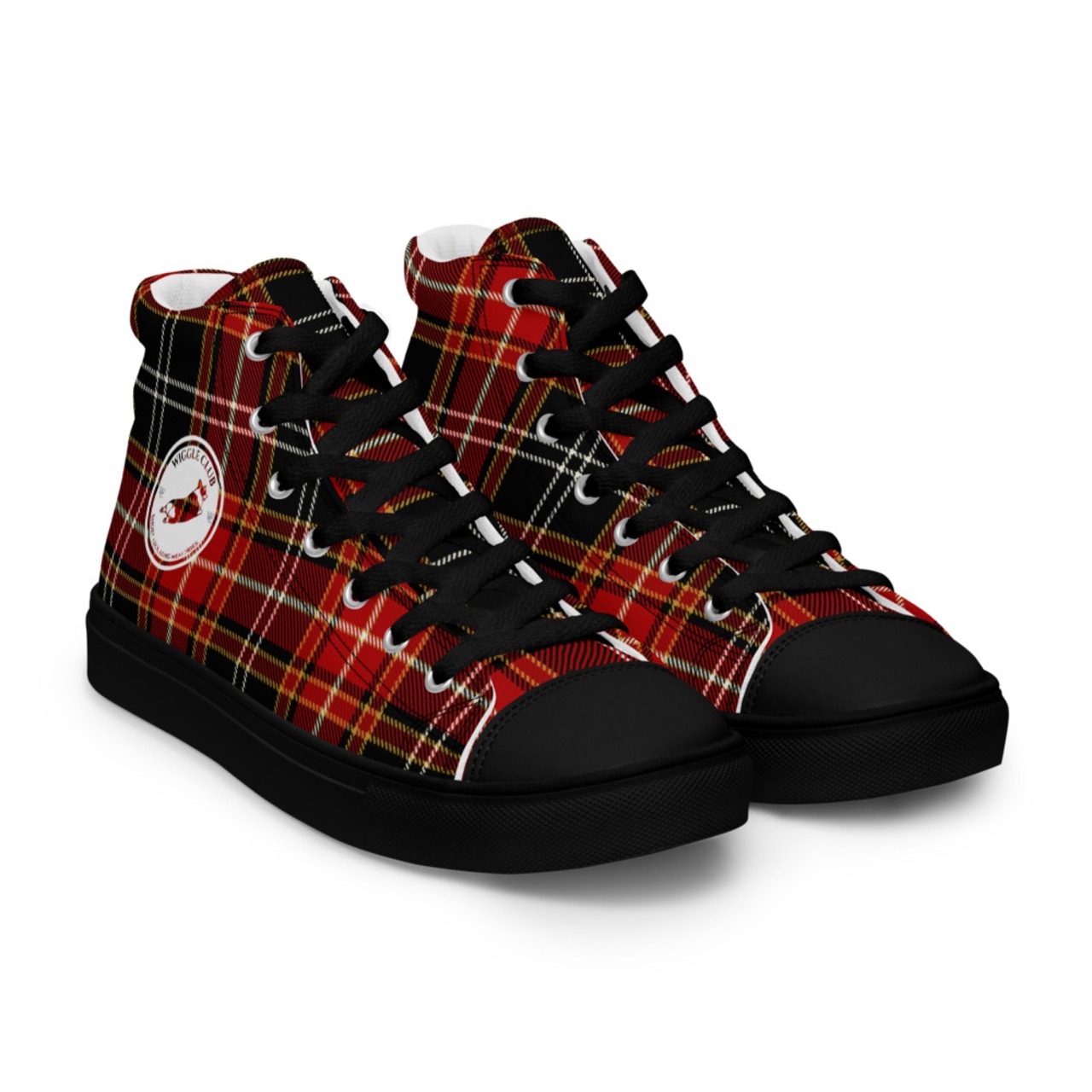 TARTAN WIGGLE High-Top Sneakers -Red- (Women’s)  [S0013]