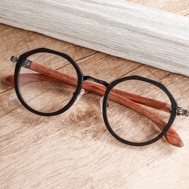 【TR2558】Wooden temple glasses - Geometry