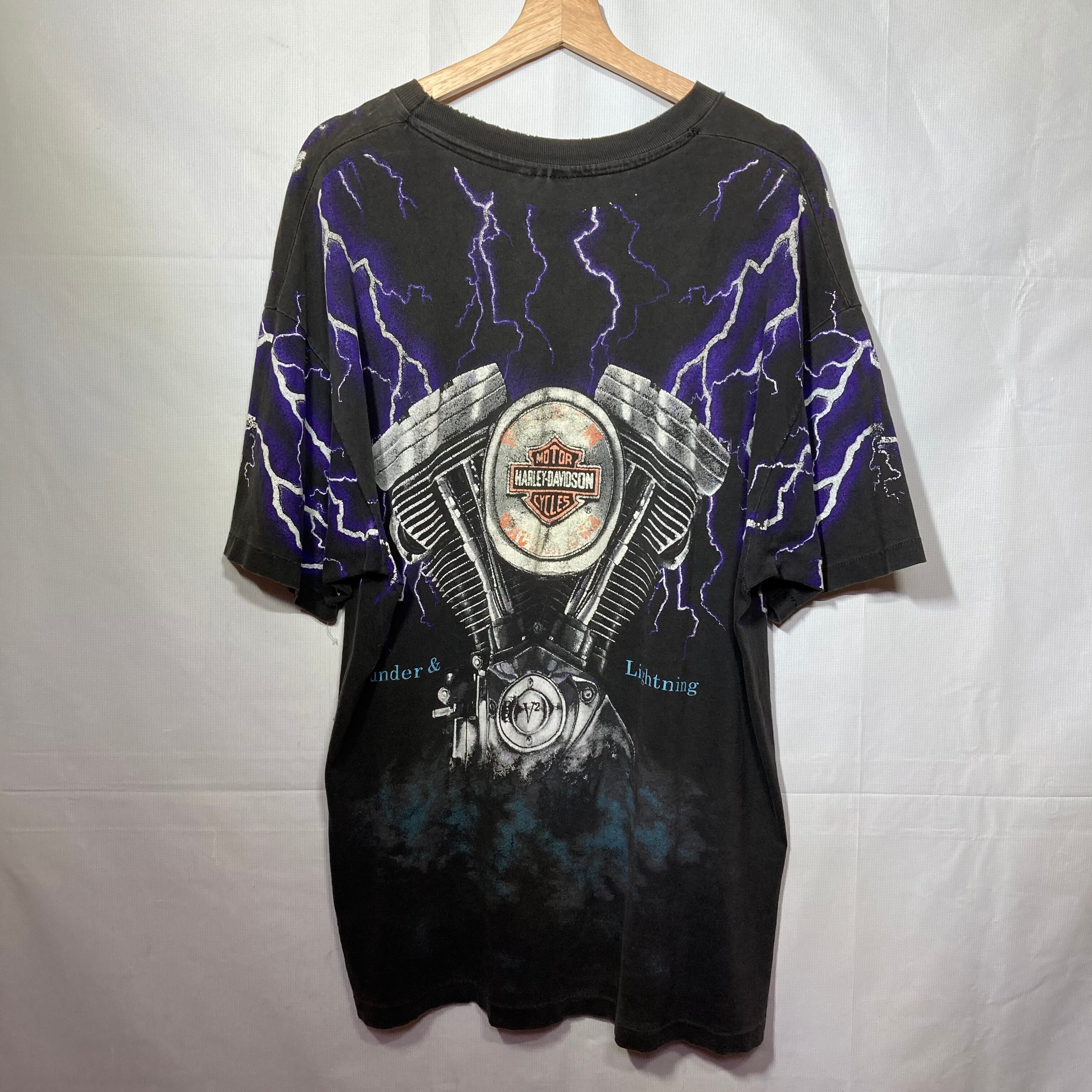 希少 90s Harley Davidson サンダー ライトニング Tシャツ ハーレー