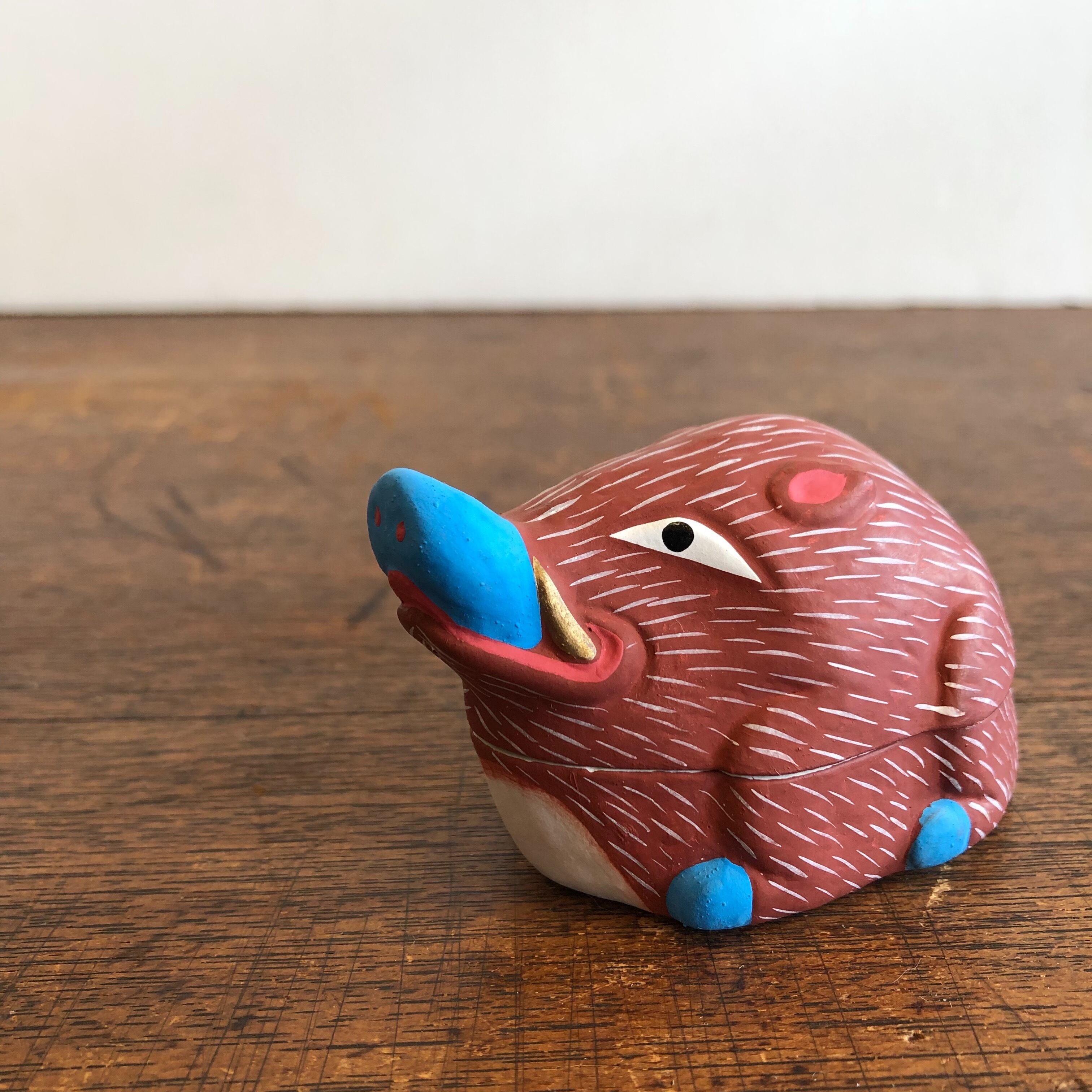 伏見人形の香合「干支・亥」