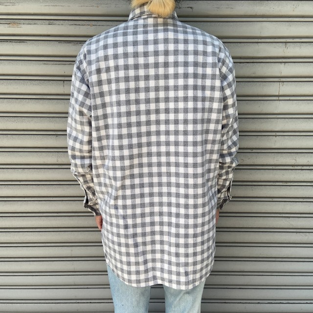 80s90s L.L.bean シャモアクロスシャツ　ブロックチェック　USA製
