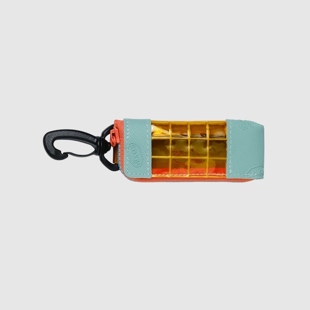 vibram light case (mint×orange) with blue glowing zip