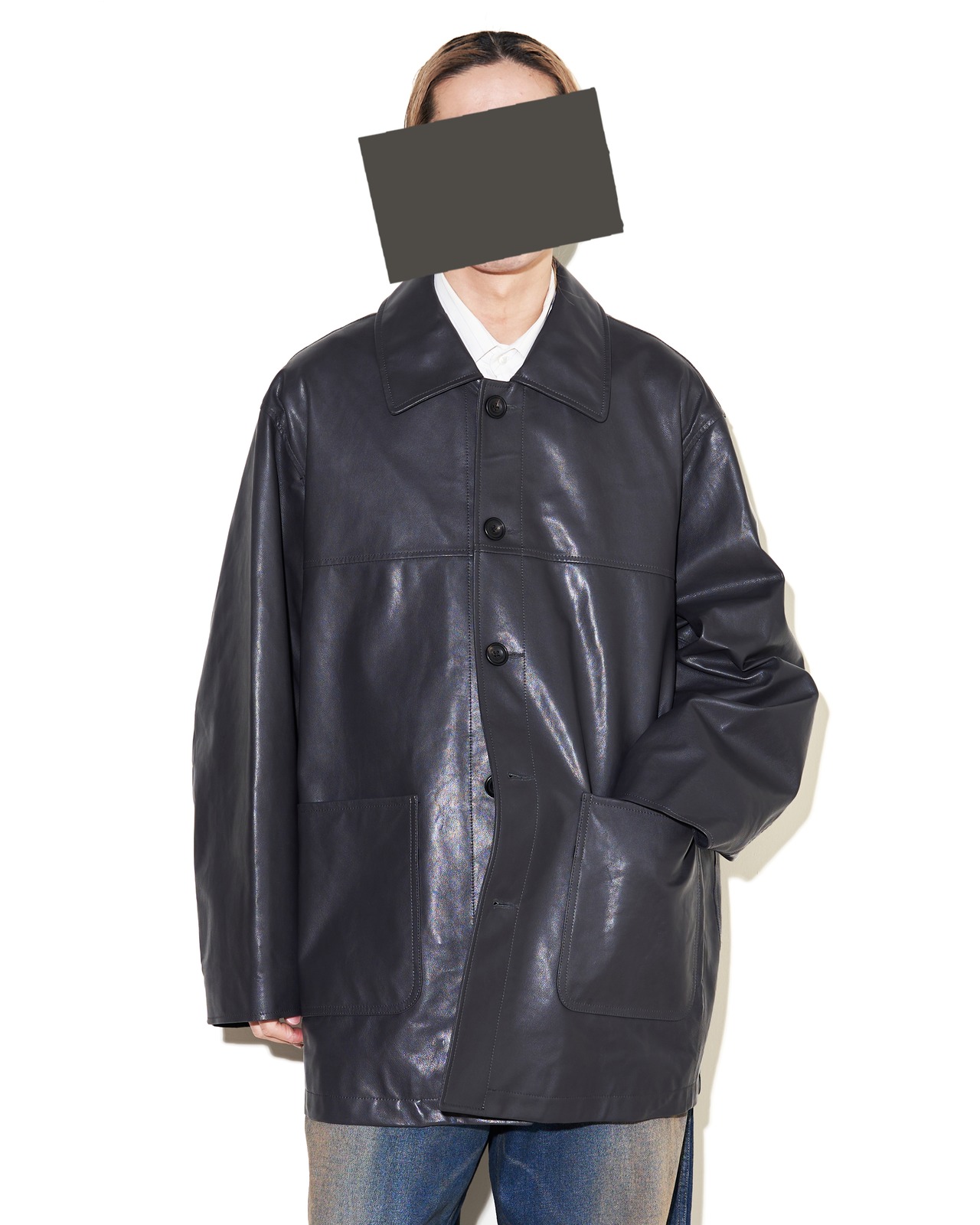ssstein "LEATHER CAR JACKET〔DARK CHARCOAL〕"