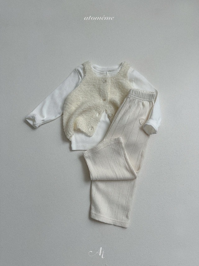 〘予約〙atomeme / Ecru Knit Vest