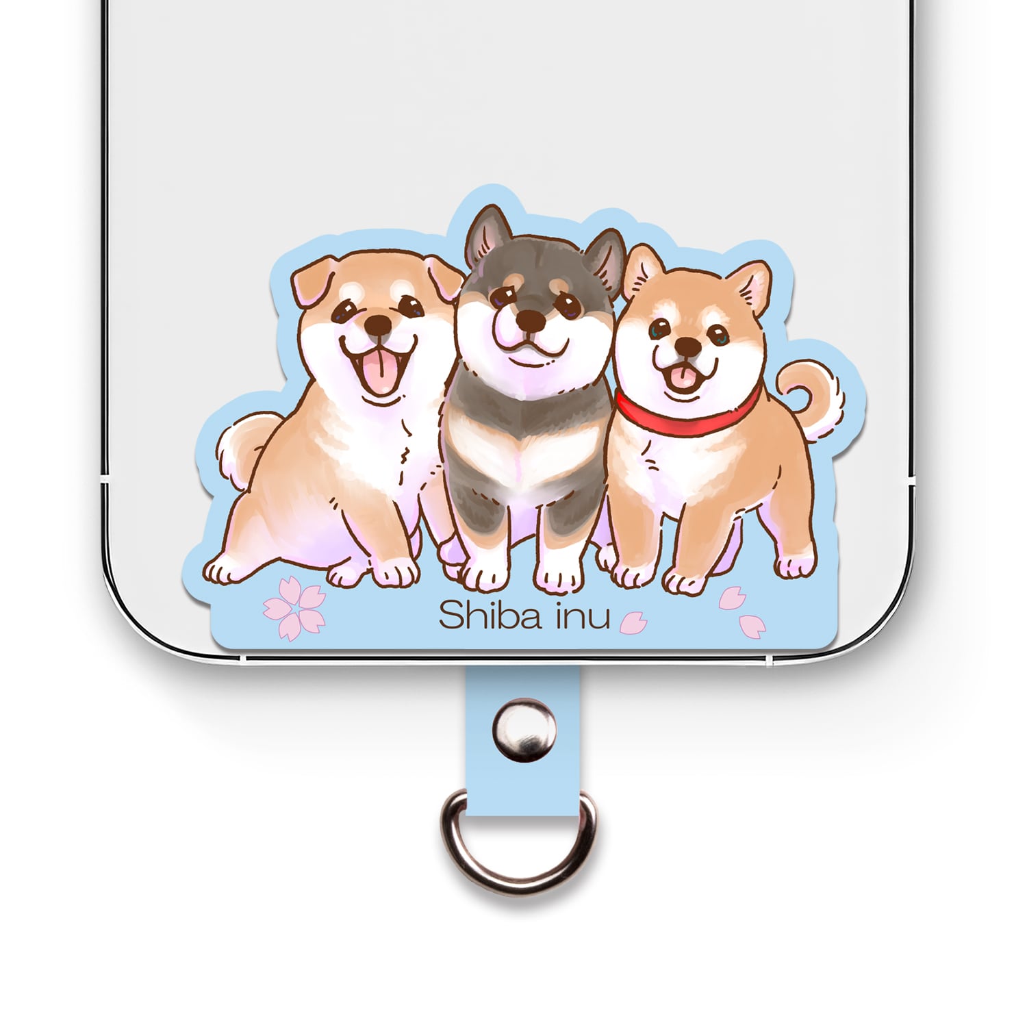 柴犬 【笑顔が楽しく可愛いわんこイラスト】 スマホ ストラップ