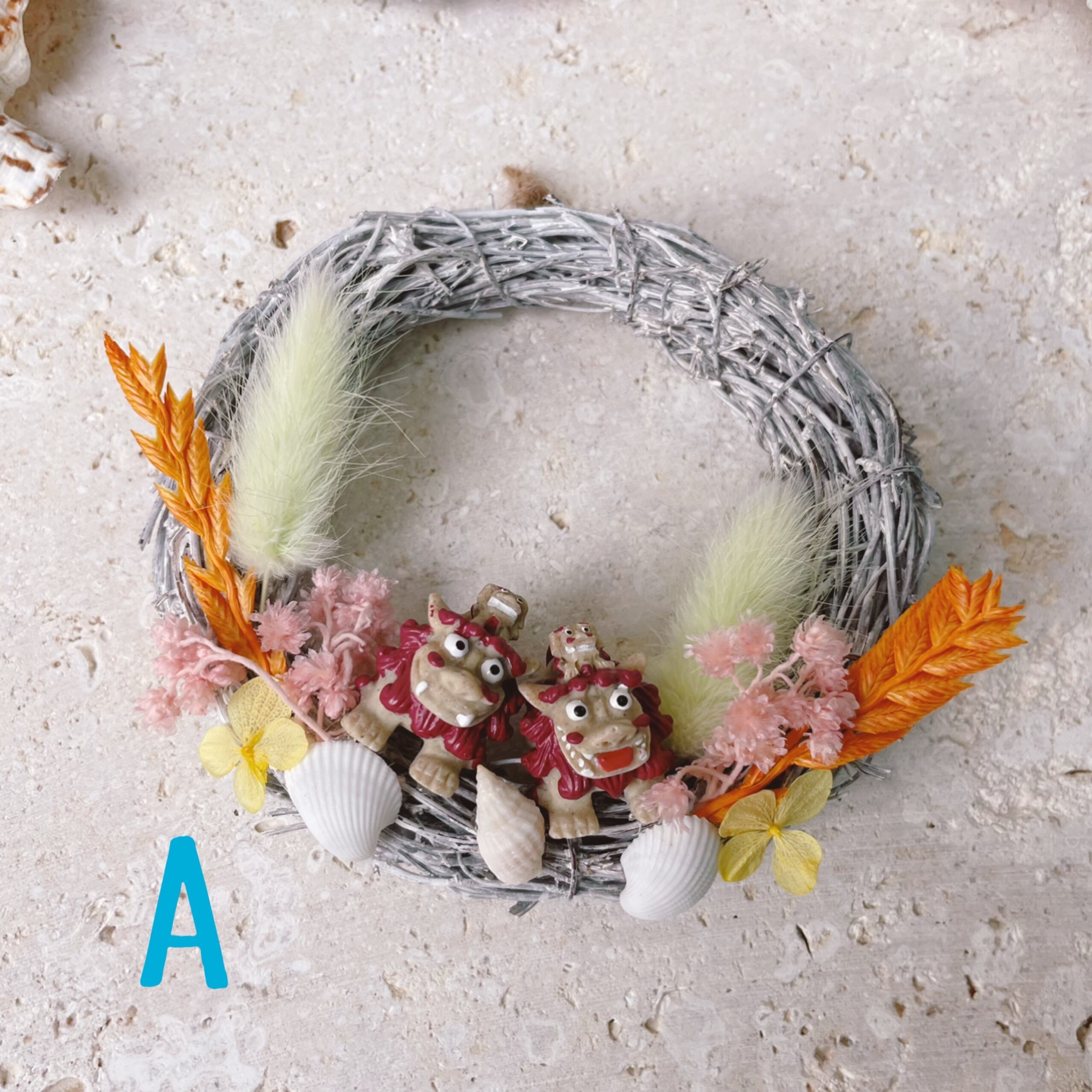 親子シーサーのミニリース | のざき民芸