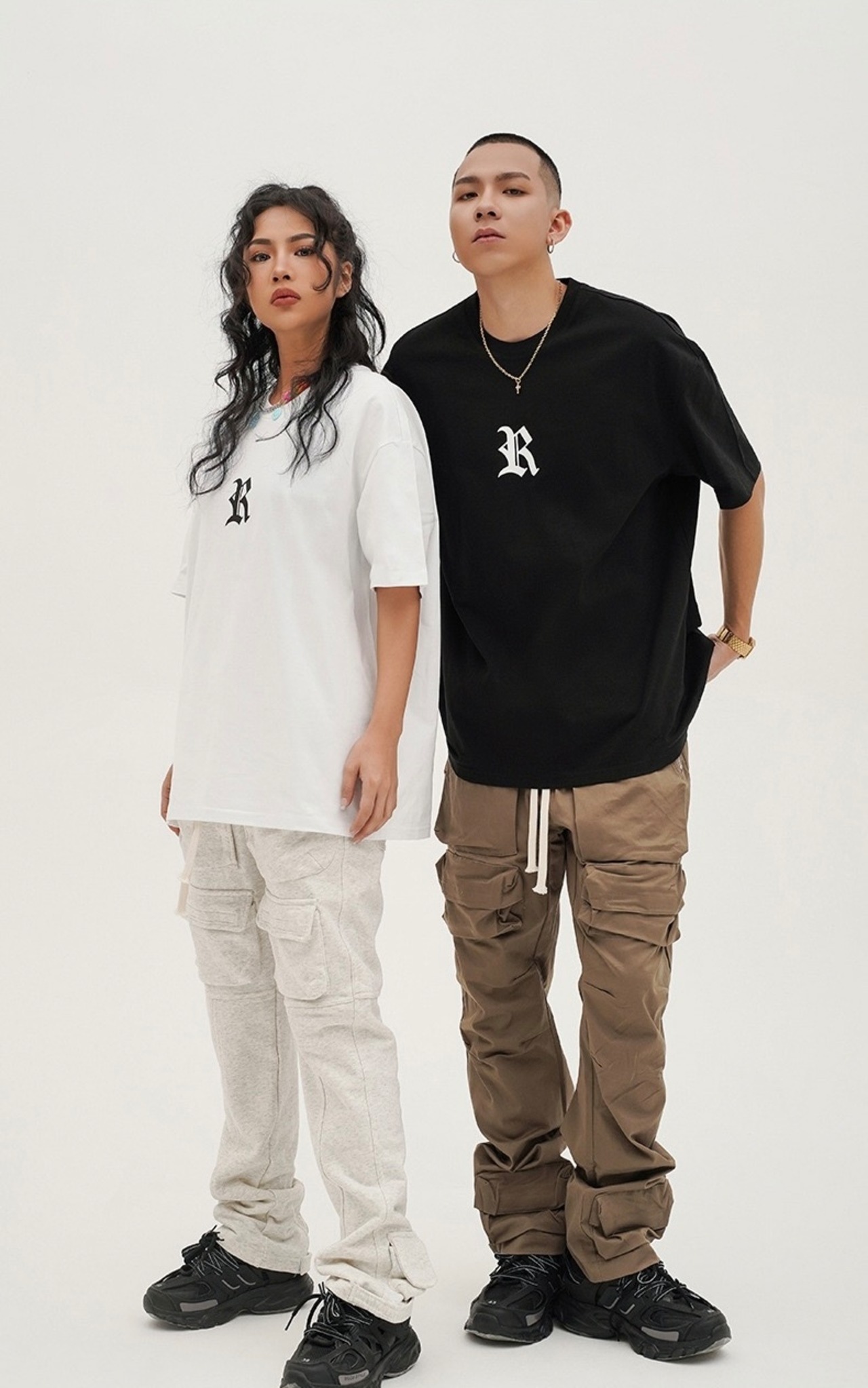 R Logo Vintage Map Print T-shirt UH00065