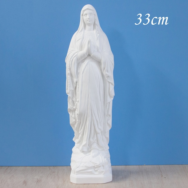 ルルドの聖母像【33cm】室内用白色仕上げ