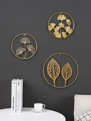 リーフモチーフ（イチョウ金色）21cm x 21cm　No1002