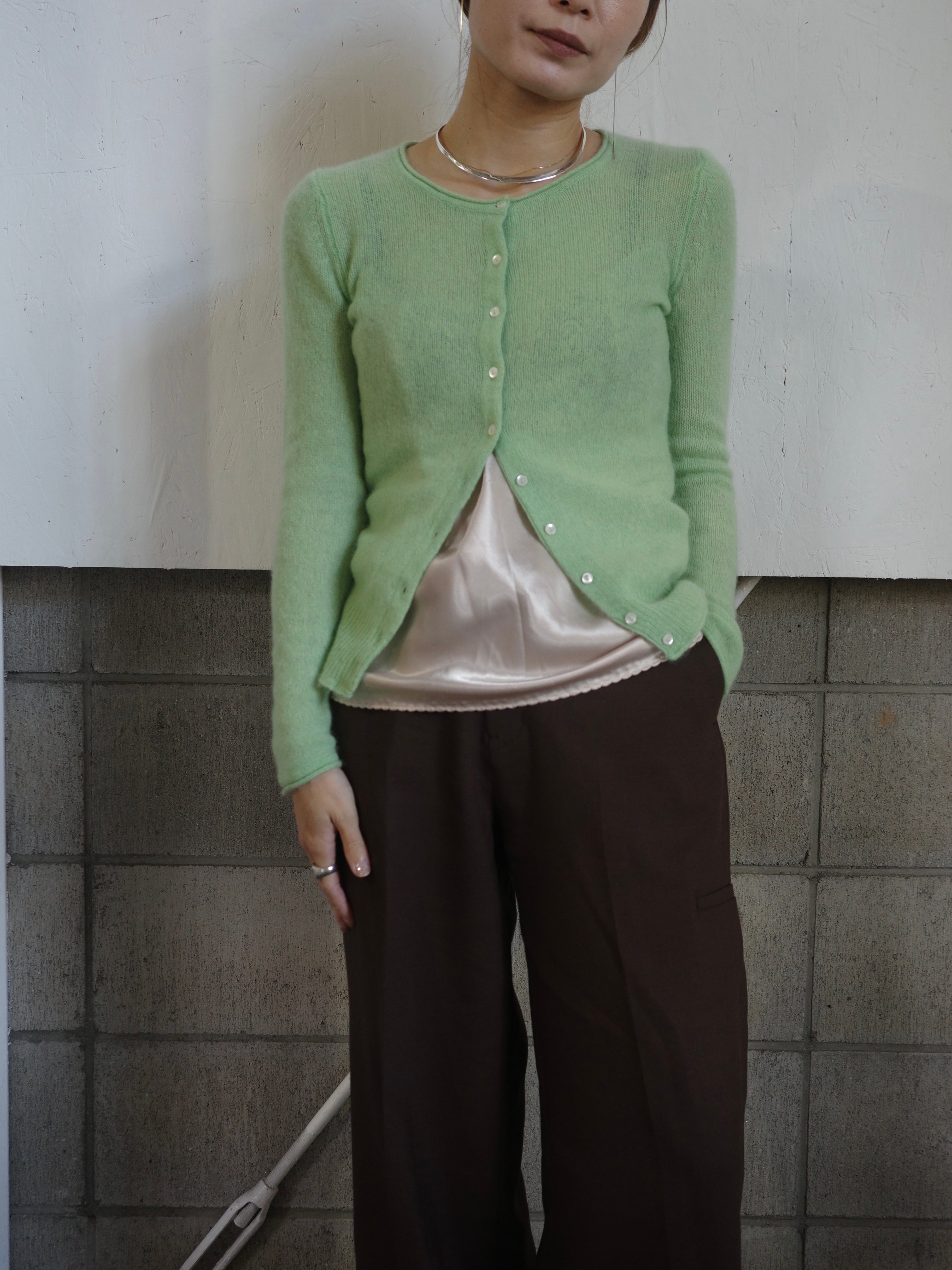 <vintage> lime green cashmere cardigan