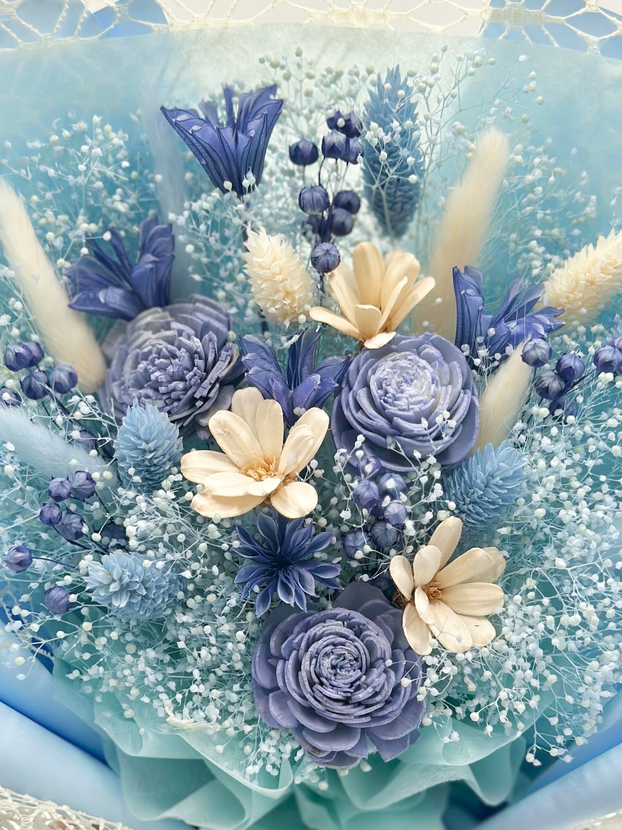 ドライフラワー花束(空色) □Мサイズ 【定番商品】 画像3