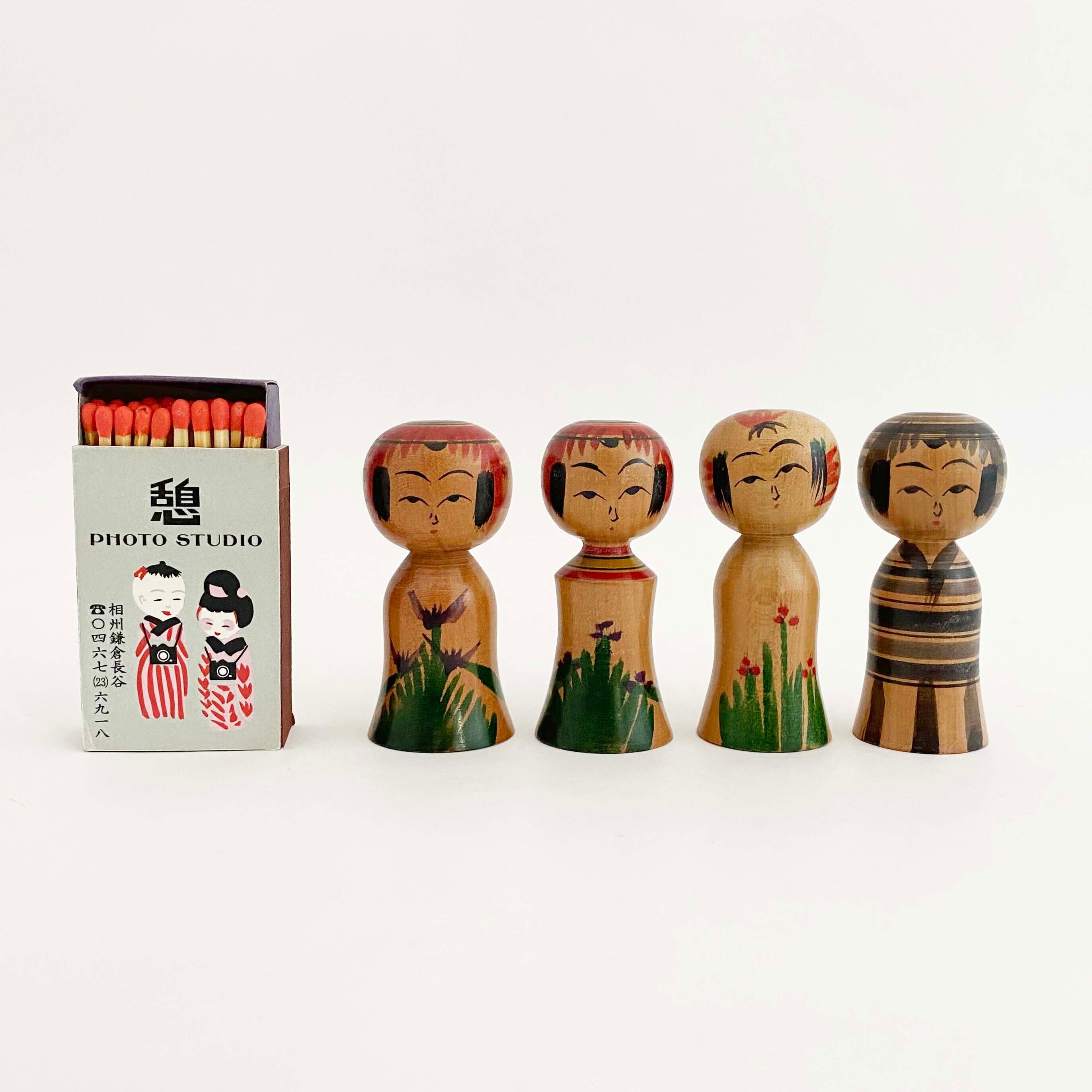 小寸こけし4本セット （弥治郎系 / 新山久城工人）