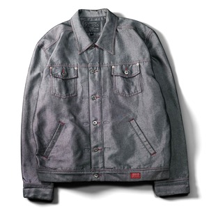 "GUESS" coating shiny BLACK denim loose tracker jacket