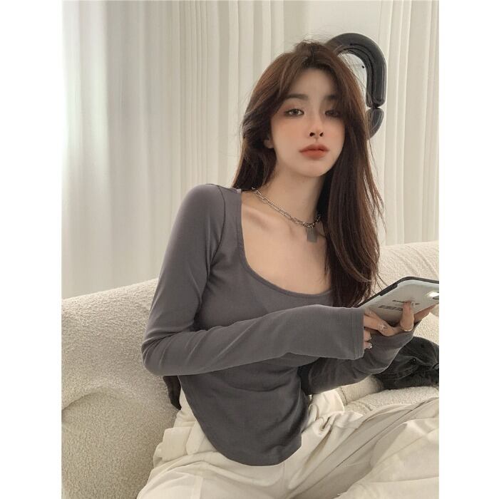 Tシャツ シャツ オータムスタイルショートブラウス ロング 秋物 ガールズファッション70065463844