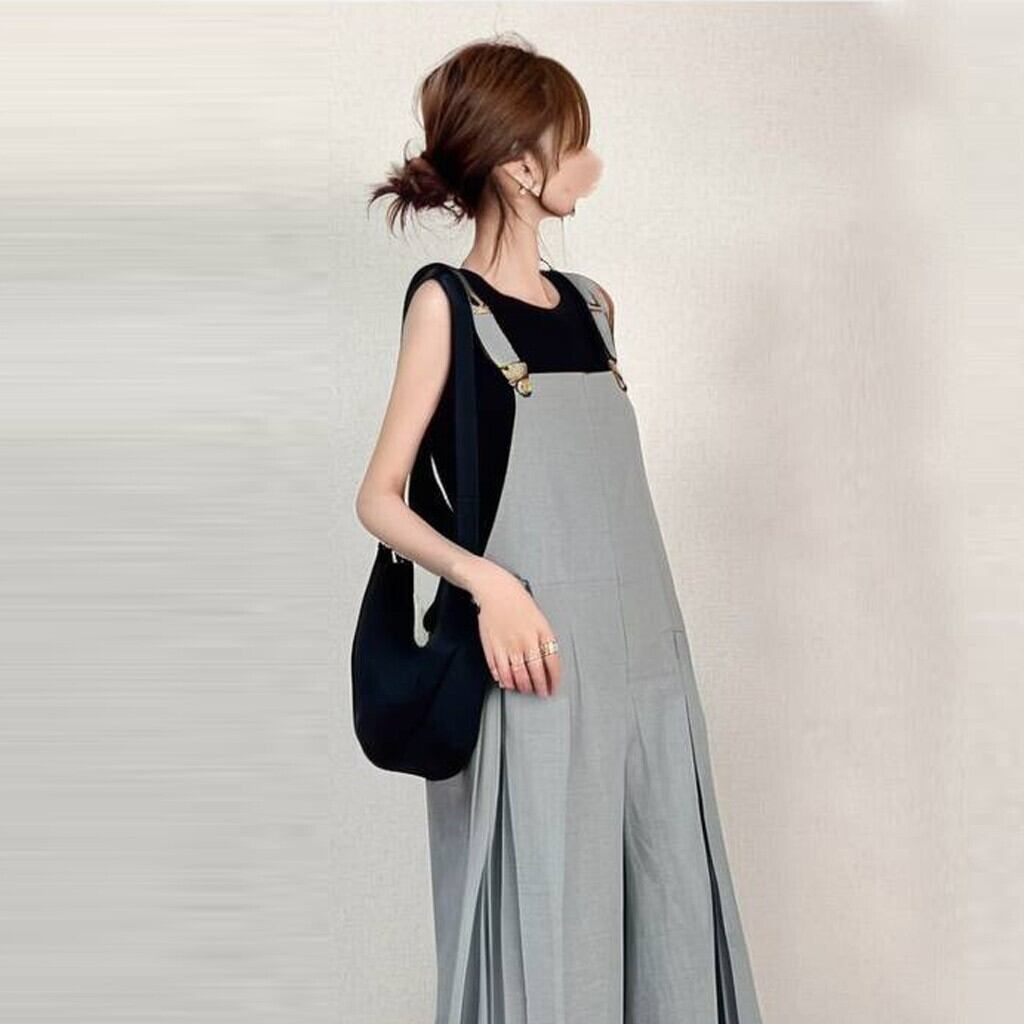 片側サロペットパンツ 新作 オールインワン サロペットパンツ m-462 | insfashion