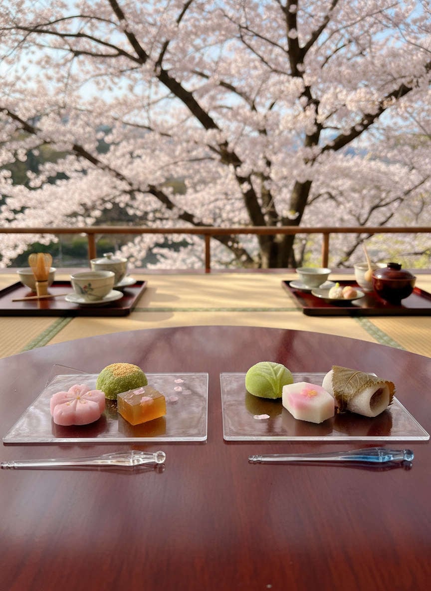 ⑩-15【珍しい和菓子用のお皿】(青の飾りピック付)ありそうでなかったお皿 耐熱ガラス製 KOZO=K3【全国一律送料無料(※北海道・沖縄を除く)】