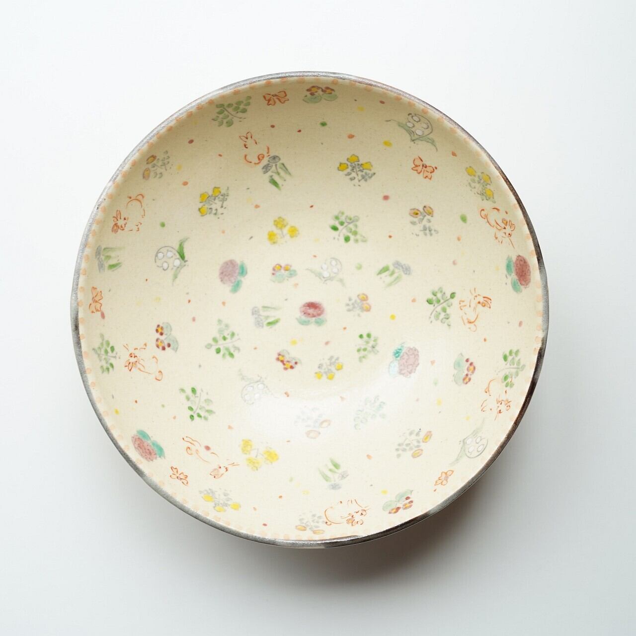 赤膚焼 大塩ほさな】奈良絵五寸皿 | ろにせら ギャラリーと雑貨のお店