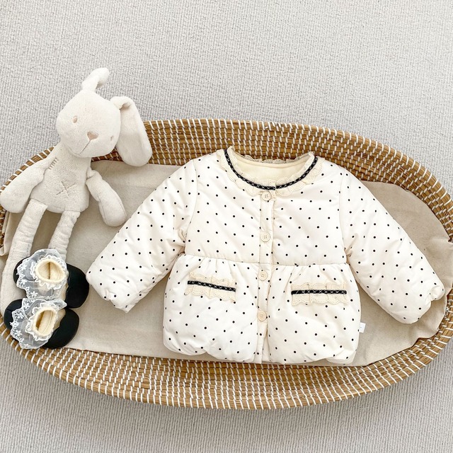 【BABY&KID】暖かいドットアウター
